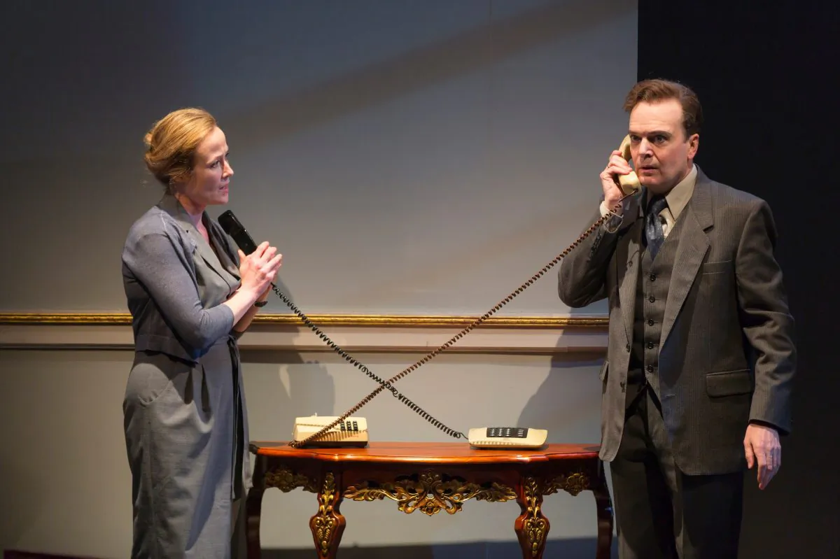 Two Norwegians, diplomat Mona Juul (Jennifer Ehle) and her husband, socialist Terje Rod-Larson (Jefferson Mays) are responsible for beginning the negotiations which have come to called the Oslo Peace Accord. J.T. Rogers's drama “Oslo” tells their story. (T. Charles Erickson)