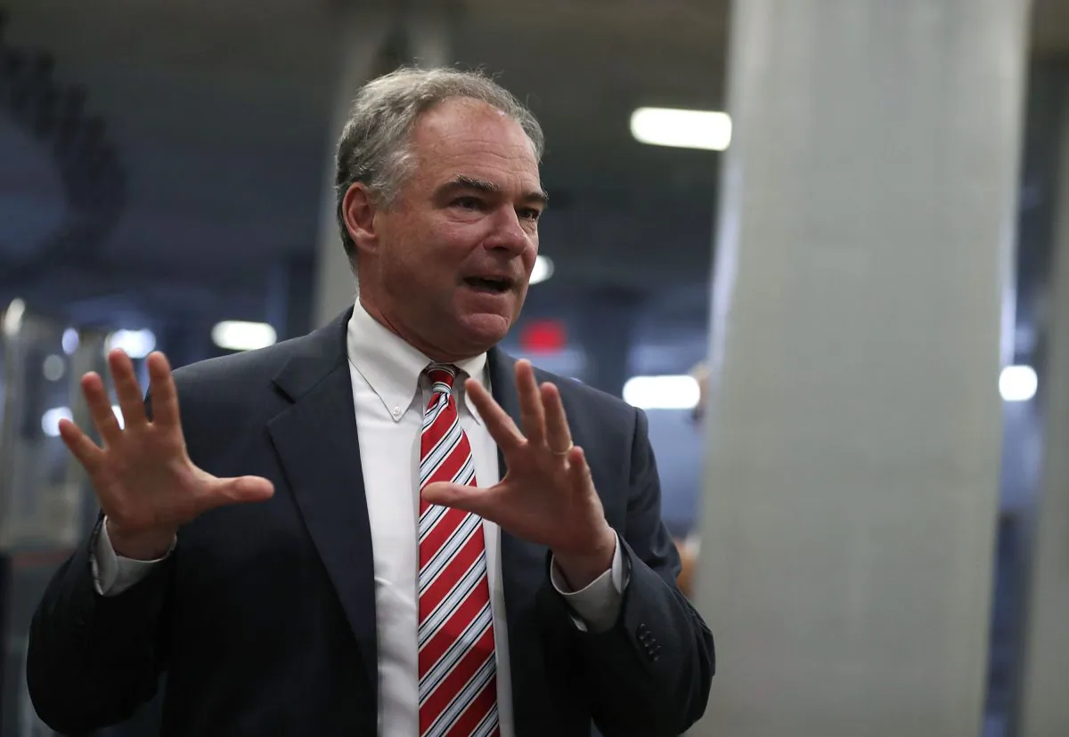 Sen. Tim Kaine (D-Va.) arrives at the Capitol in Washington, D.C., on July 6, 2016. (Alex Wong/Getty Images)