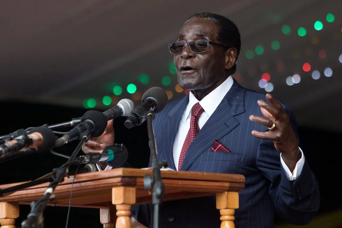 Zimbabwe's President Robert Mugabe delivers a speech during celebrations marking his birthday in Masvingo on Feb. 27, 2016. (Jekesai Njikizana/AFP/Getty Images)