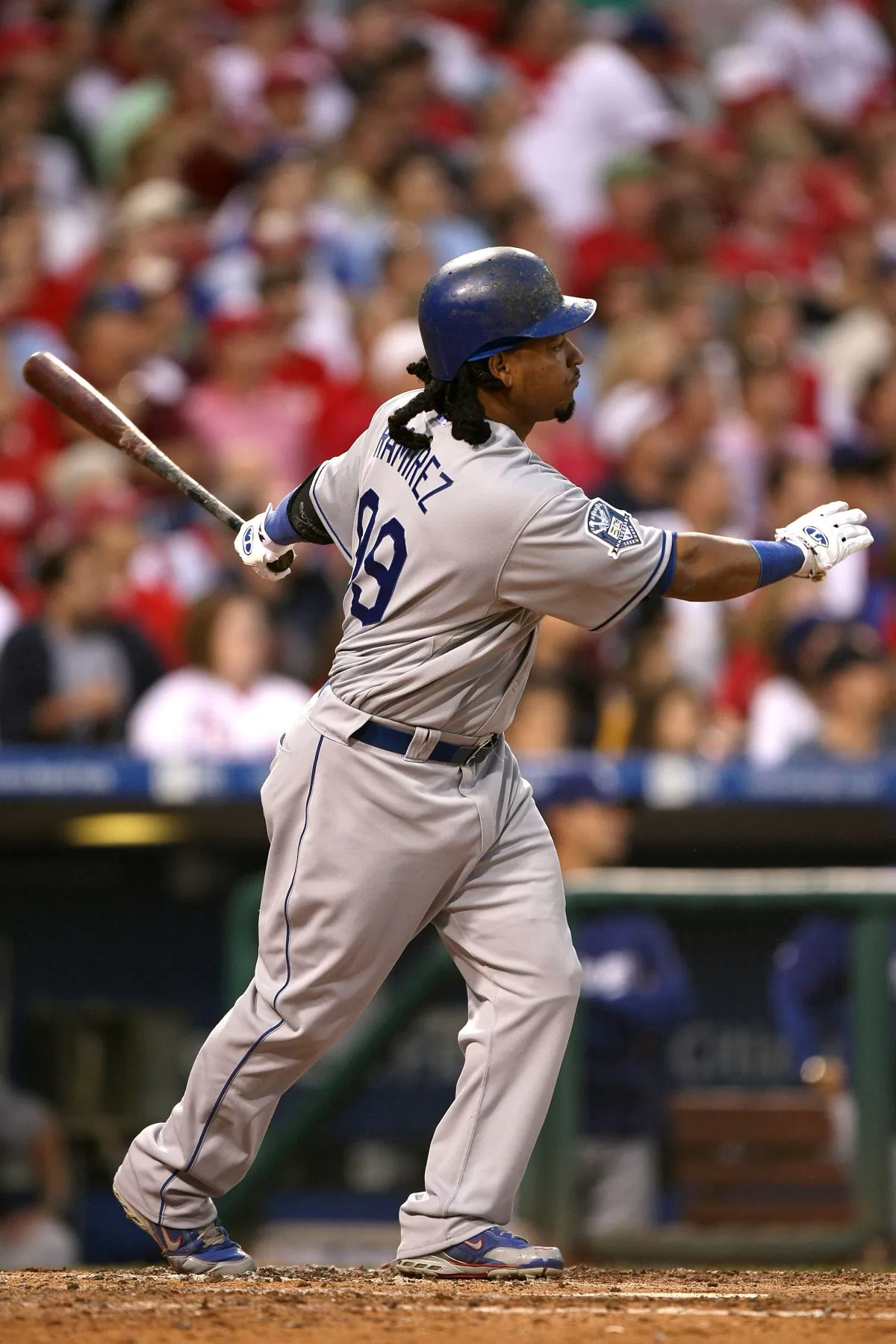 Manny Ramirez went on a tear after being dealt from Boston to Los Angeles, helping the Dodgers to a division title. (Jed Jacobsohn/Getty Images) 