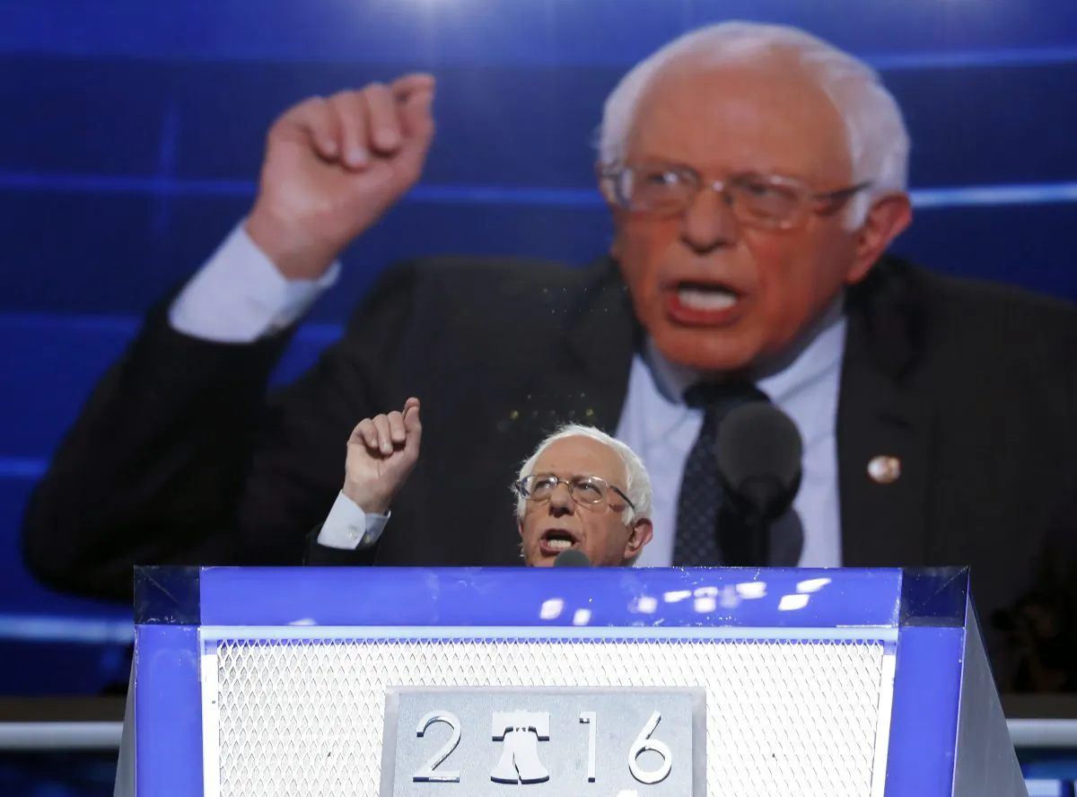 Former Democratic Presidential candidate, Sen. Bernie Sanders (I-Vt) on the first day of the Democratic National Convention in Philadelphia on  July 25. (AP Photo/Carolyn Kaster)