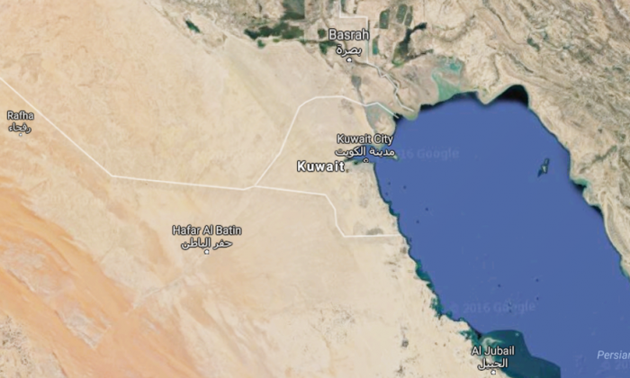 The location of Kuwait (Google Maps)