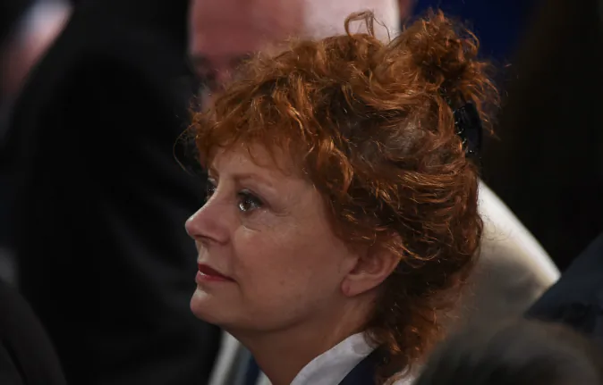 Actress Susan Sarandon looks on during Day 1 of the Democratic National Convention at the Wells Fargo Center in Philadelphia, Pennsylvania, July 25, 2016. (ROBYN BECK/AFP/Getty Images)