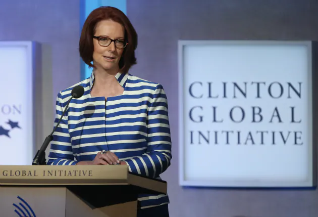 Former Australian Prime Minister Julia Gillard speaks during the Clinton Global Initiative (CGI), on September 24, 2014 in New York City. (John Moore/Getty Images)
