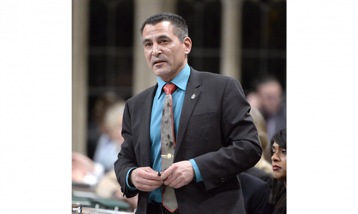 Minister of Fisheries, Oceans and the Canadian Coast Guard Hunter Tootoo answers a question during Question Period in the House of Commons on Parliament Hill in Ottawa, on Feb. 25, 2016. (The Canadian Press/Adrian Wyld)