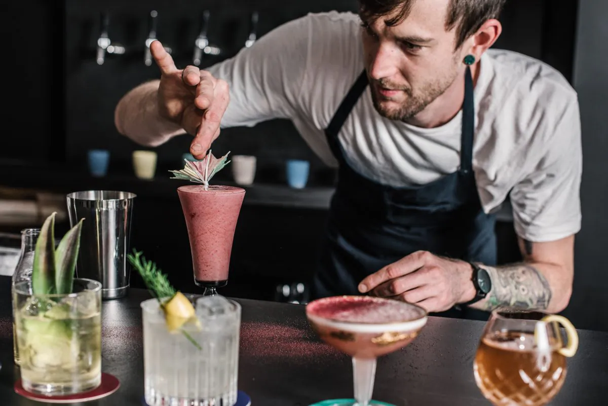 Mixologist Thor Bergquist makes handcrafted sodas at his cocktail bar PS40 in Sydney, Australia. (Alana Dimou)