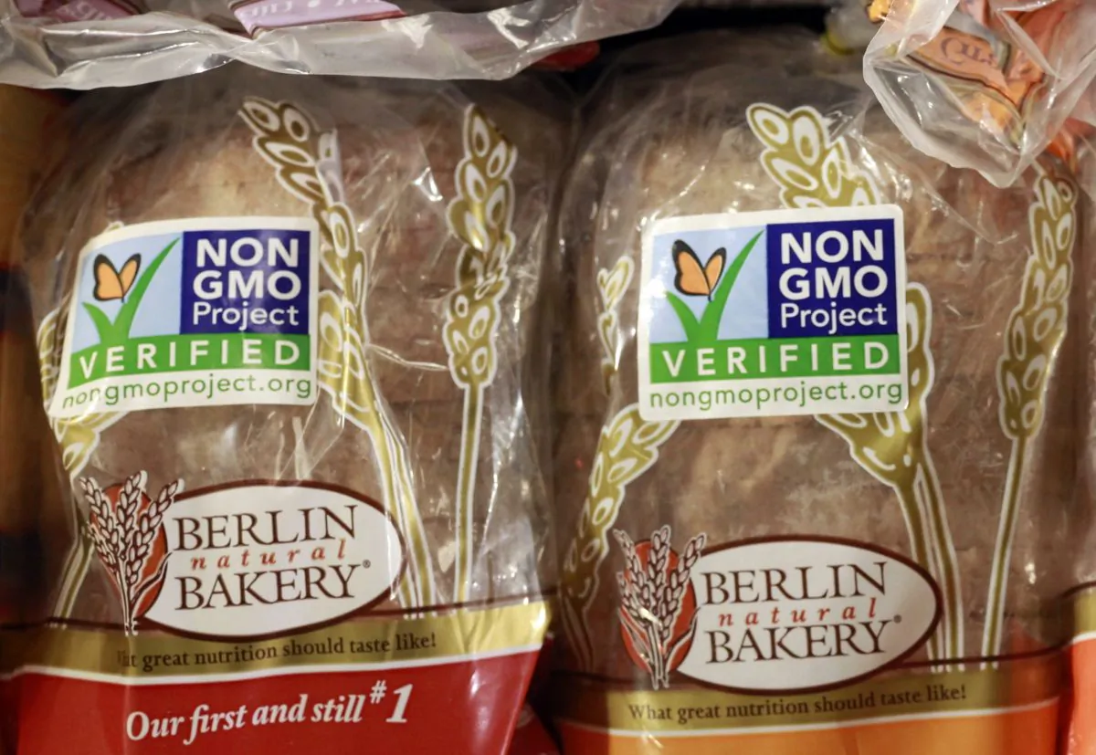 Products labeled with Non Genetically Modified Organism (GMO) at the Lassens Natural Foods & Vitamins store in Los Angeles. (AP Photo/Damian Dovarganes, File)