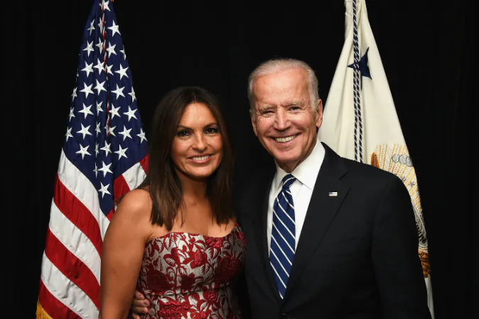Actress and Joyful Heart Foundation Founder and President Mariska Hargitay (L) and Vice President Joe Biden attend The Joyful Revolution Gala hosted by Mariska Hargitay's Joyful Heart Foundation at David Geffen Hall on May 10, 2016 in New York City. (Bryan Bedder/Getty Images for Joyful Heart Foundation)