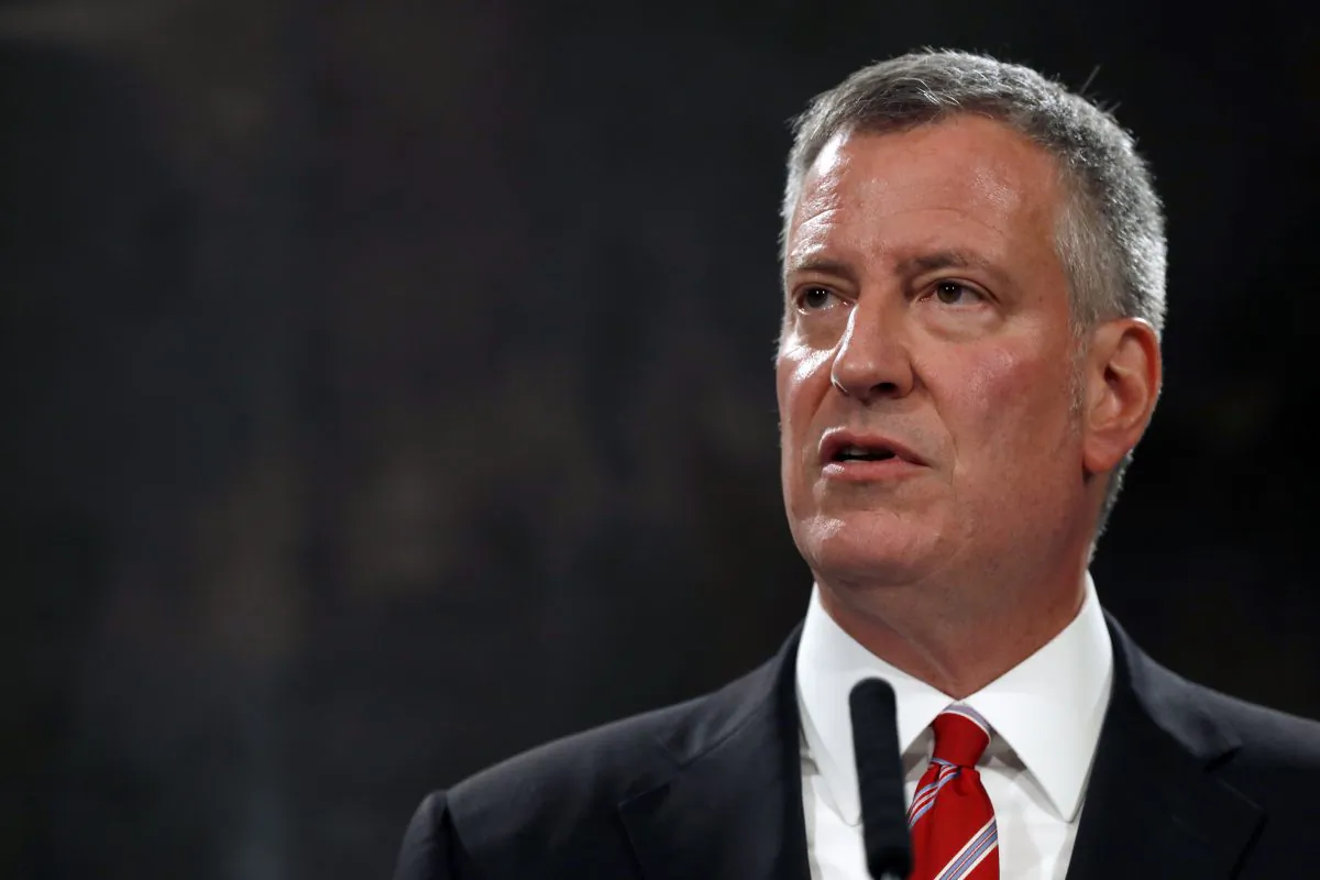 New York City Mayor Bill de Blasio speaks during a news conference in New York's City Hall on Aug. 2, 2016. (AP Photo/Mary Altaffer)
