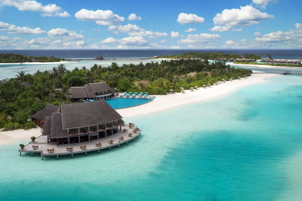 Anantara Dhigu resort has 110 villas and suites on the South Male Atoll.  (Courtesy Anantara)