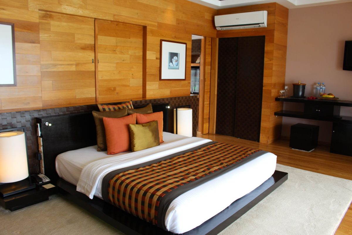 A bedroom in an overwater villa at Adaaran. (Janna Graber)