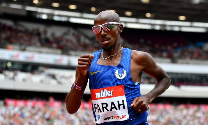Mo Farah of Great Britain competes in the Muller Anniversary Games at the Queen Elizabeth Olympic Park in London on July 23, 2016. (Dan Mullan/Getty Images)