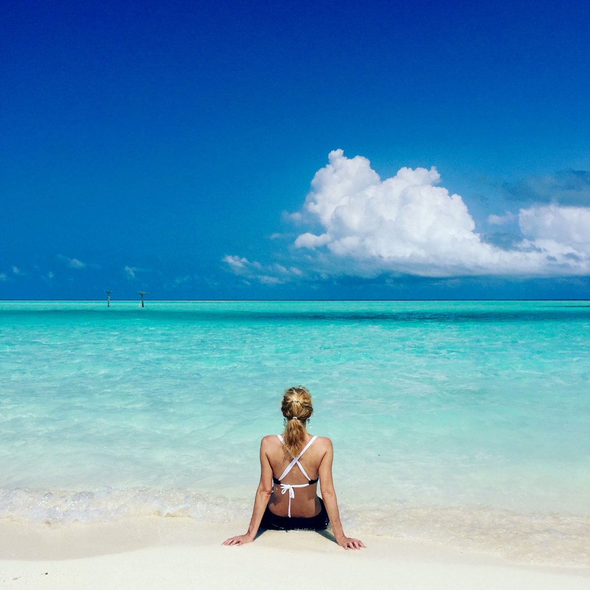 Contemplating the sea at Anantara Dhigu. (Janna Graber)