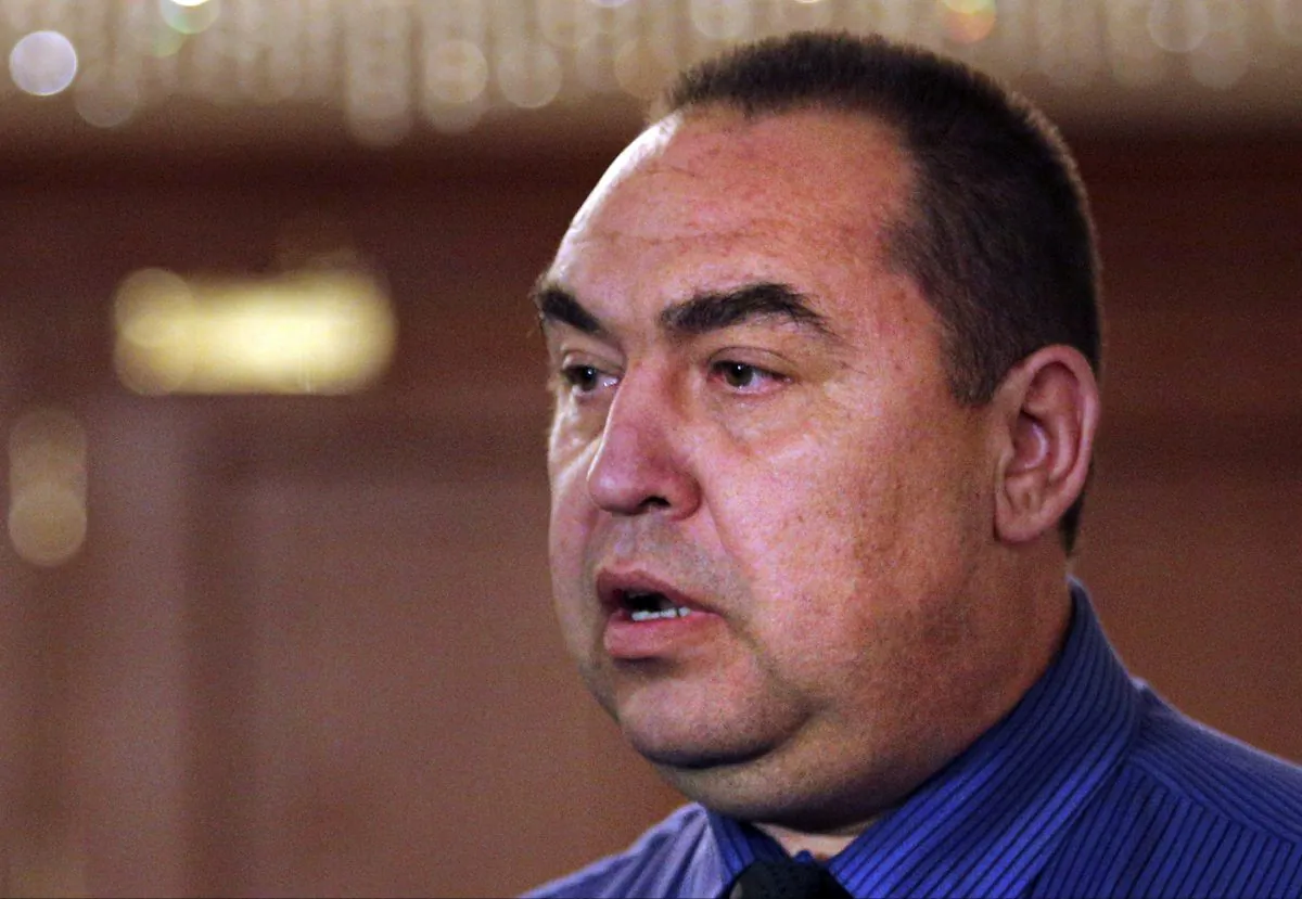 Igor Plotnitsky, the leader of pro-Russian rebels in the Luhansk region, speaks to the media after talks on cease-fire in Ukraine in Minsk, Belarus, on Sept. 5, 2014. (AP Photo)