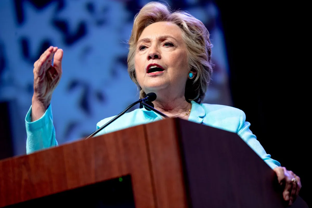 Democratic presidential candidate Hillary Clinton speaks at the 2016 National Association of Black Journalists' and National Association of Hispanic Journalists' Hall of Fame Luncheon at Marriott Wardman Park in Washington, D.C., on Aug. 5, 2016. (AP Photo/Andrew Harnik)