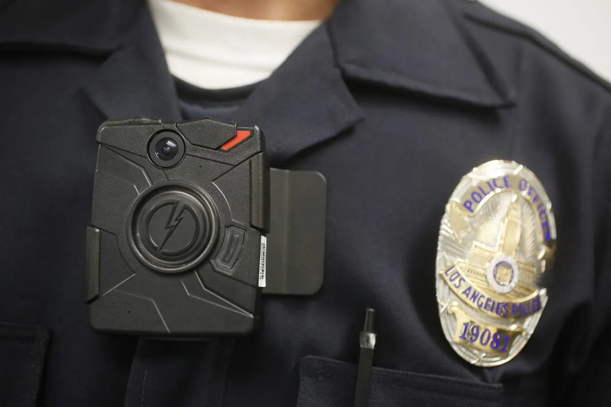 A West Virginia police officer in a file photo. (Damian Dovarganes/File/AP)