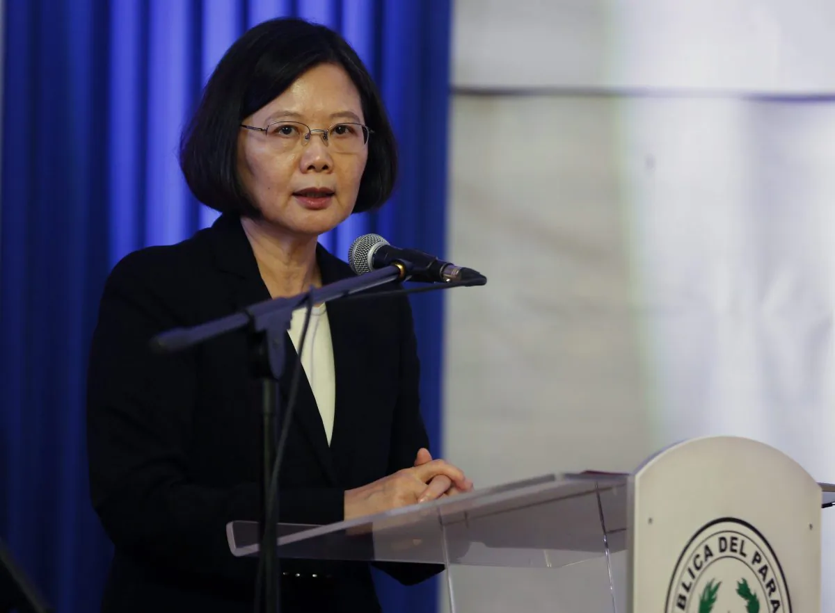 Taiwan's President Tsai Ing-wen during a visit to Asuncion, Paraguay, on June 29. On Aug. 1, Tsai apologized on behalf of the government to Taiwan's aboriginal peoples for 400 years of conquest and colonization, saying the facing of difficult historical facts was necessary for society to move forward. (AP Photo/Jorge Saenz)