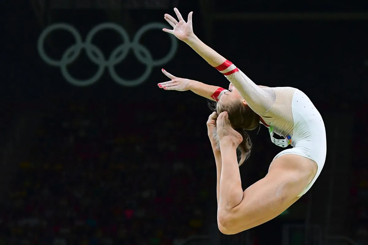 Poland's Katarzyna Jurkowska-Kowalska competes in the qualifying for the women's Beam event of the Artistic Gymnastics at the Olympic Arena during the Rio 2016 Olympic Games in Rio de Janeiro on August 7, 2016. (EMMANUEL DUNAND/AFP/Getty Images)