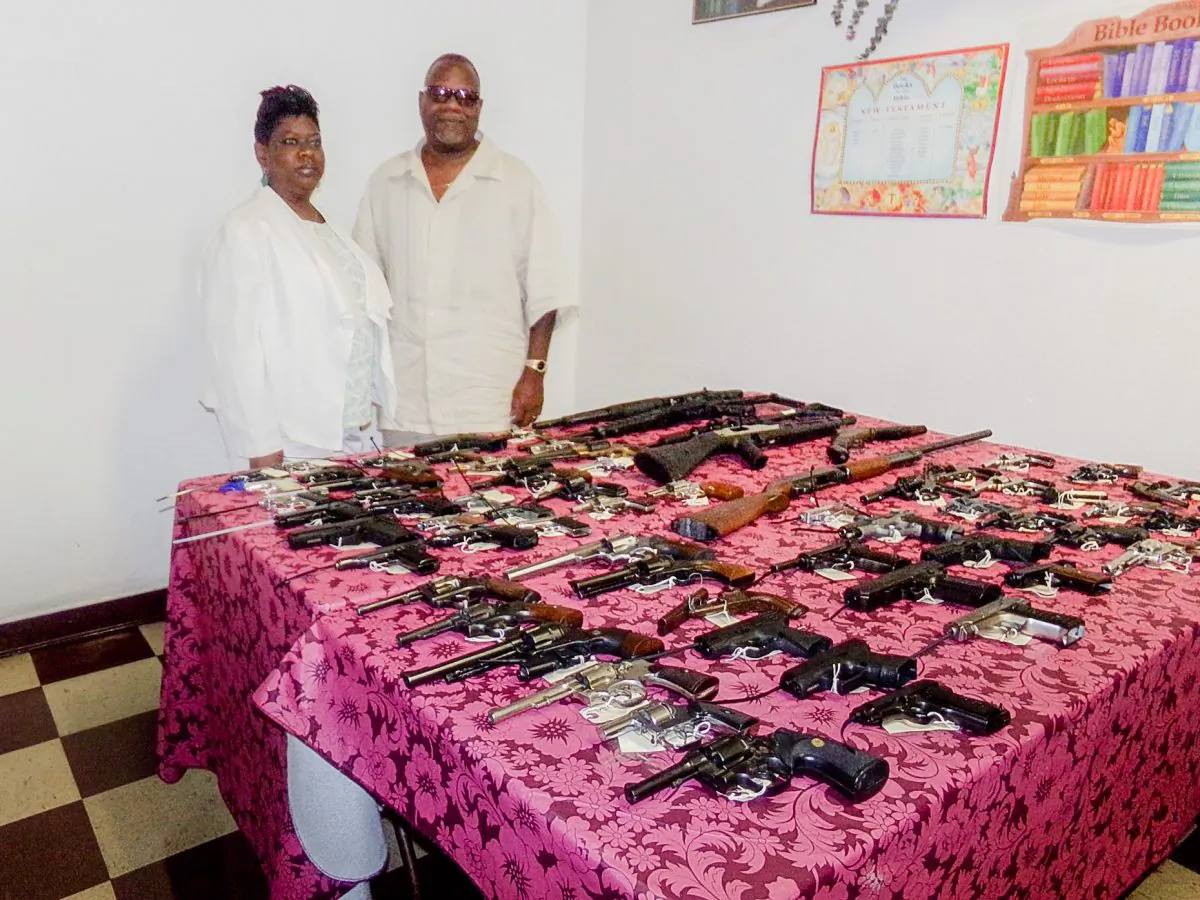 Supt. Jay A. Gooding (R) with Bronx District Attorney Darcel D. Clark after a gun buyback event at Fellowship Tabernacle church in the Bronx, New York, on Aug. 6, 2016. (Courtesy of Fellowship Tabernacle Ministries)