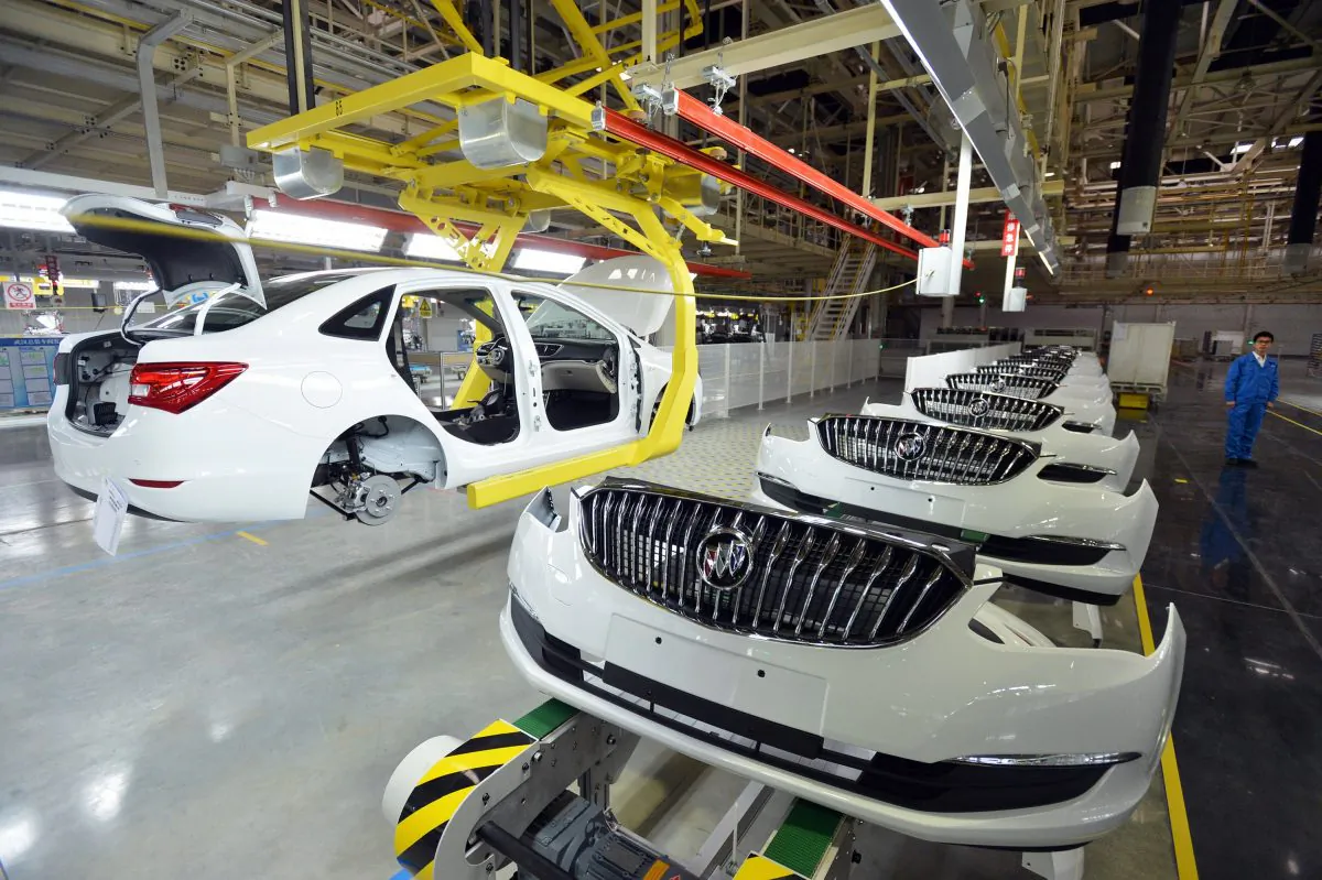 Buick cars are assembled at GM's Wuhan auto plant in Wuhan, Hubei province, in China in January 2015.(STR/AFP/Getty Images)