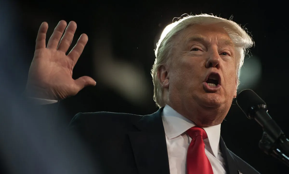 Republican presidential candidate  Donald Trump speaks to supporters at a rally at Erie Insurance Arena on August 12, 2016 in Erie, Pennsylvania. (Jeff Swensen/Getty Images)