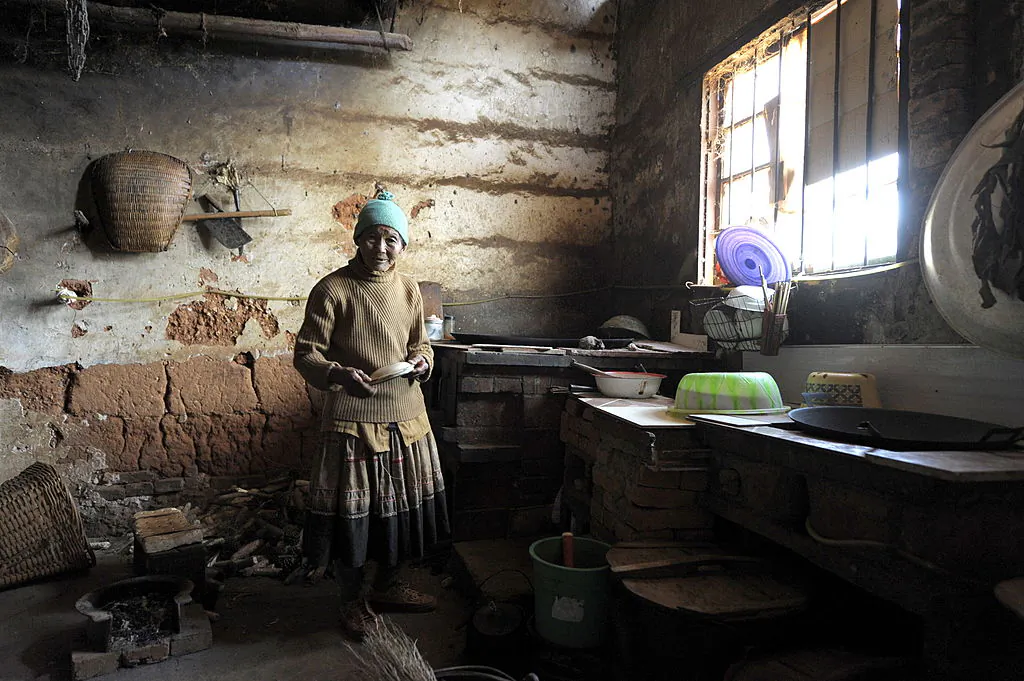 A rural woman cooks with a biogas stove in the outskirts of Kunming, in the China's southwestern Yunnan province on Nov. 4, 2009. (Liu Jin/AFP/Getty Images)