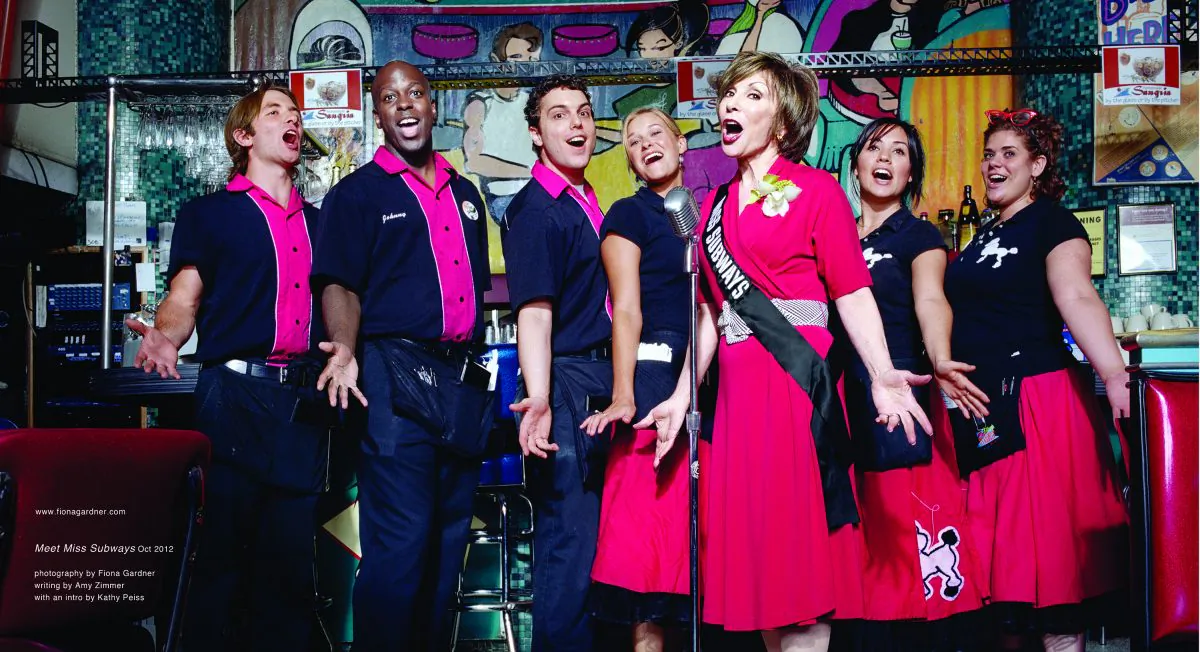 Ellen Hart with her singing staff at her diner. (Courtesy of Ellen Hart)