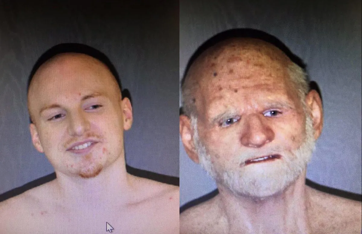 Left: Shaun Miller; Right: Shaun Miller with disguise(Barnstable Police Department)