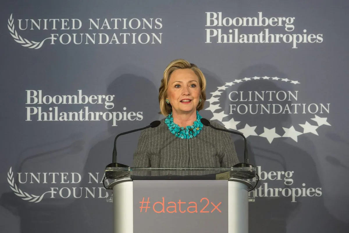 Hillary Clinton speaks at a press conference announcing a new initiative between the Clinton Foundation, United Nations Foundation and Bloomberg Philanthropies on Dec. 15, 2014 in New York City. (Andrew Burton/Getty Images)