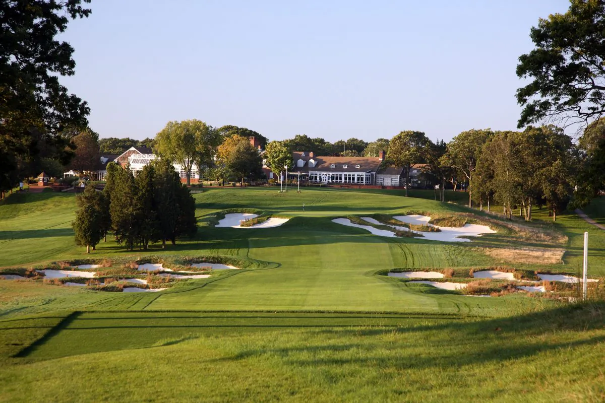 The par 4, 18th hole on the Black Course at Bethpage State Park, venue for the 2009 U.S. Open Championship. (David Cannon/Getty Images)
