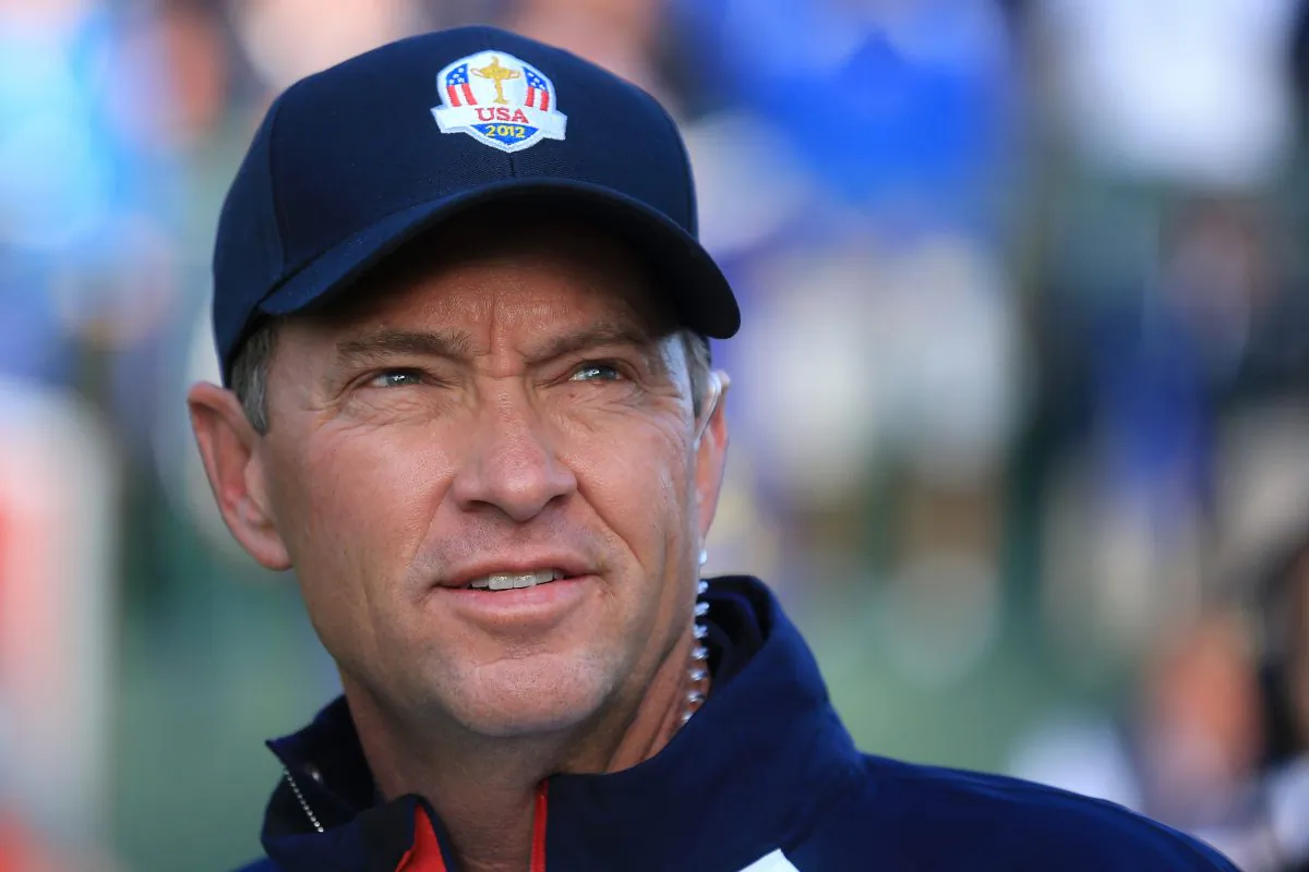 USA Team captain Davis Love III waits on the first tee during day two of the Morning Foursome Matches for The 39th Ryder Cup at Medinah Country Club on September 29, 2012 in Medinah, Illinois. (David Cannon/Getty Images)