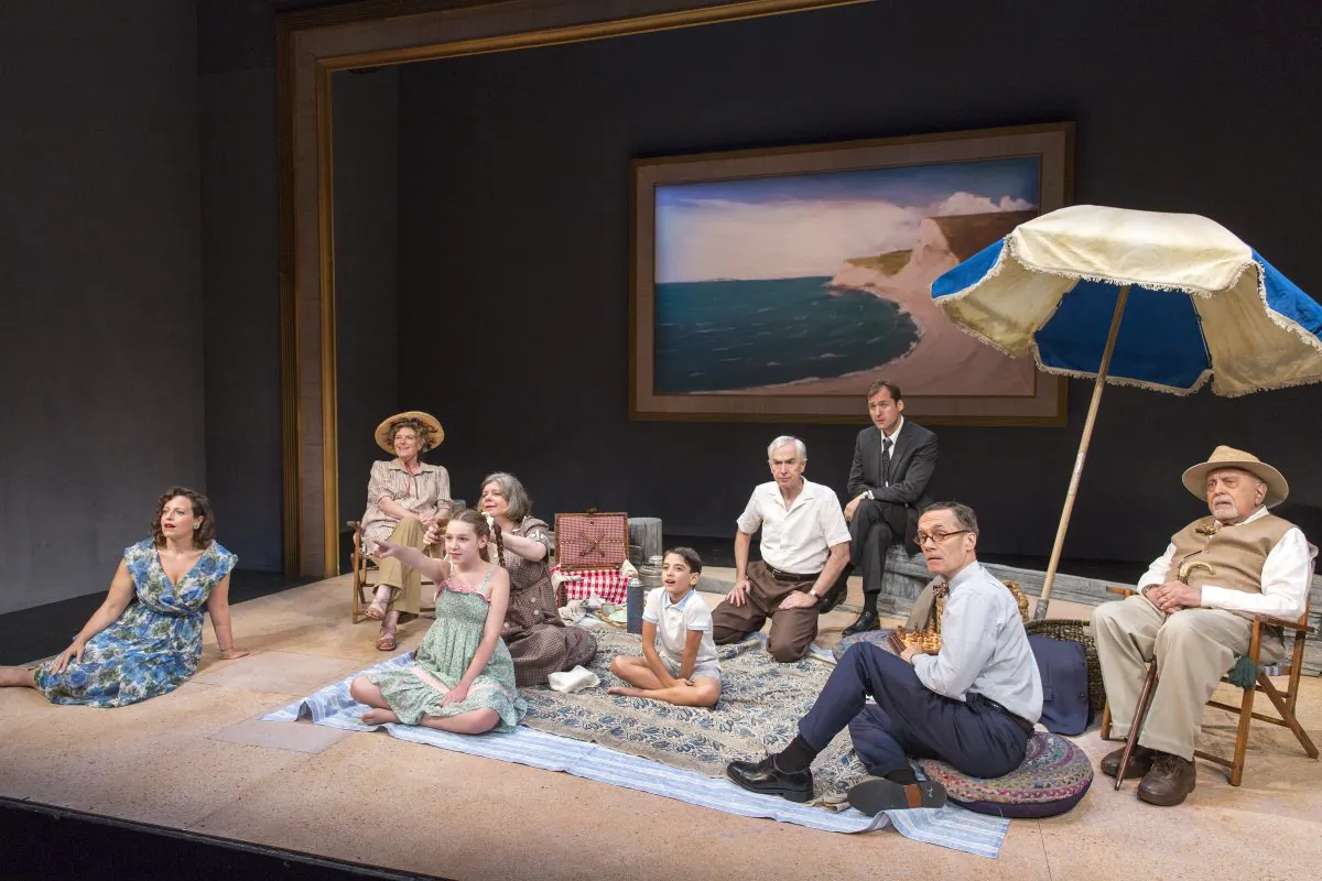 The cast of “A Day by the Sea,” written by the mostly forgotten playwright N.C. Hunter. (Richard Termine)