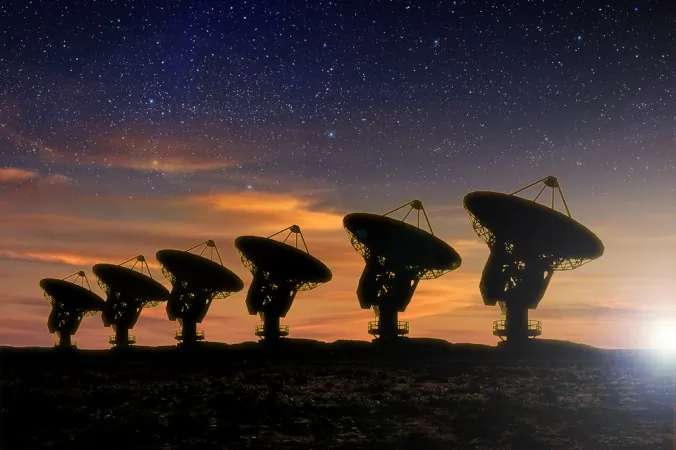 A file photo of radio telescopes. (Sdecoret/Shutterstock)