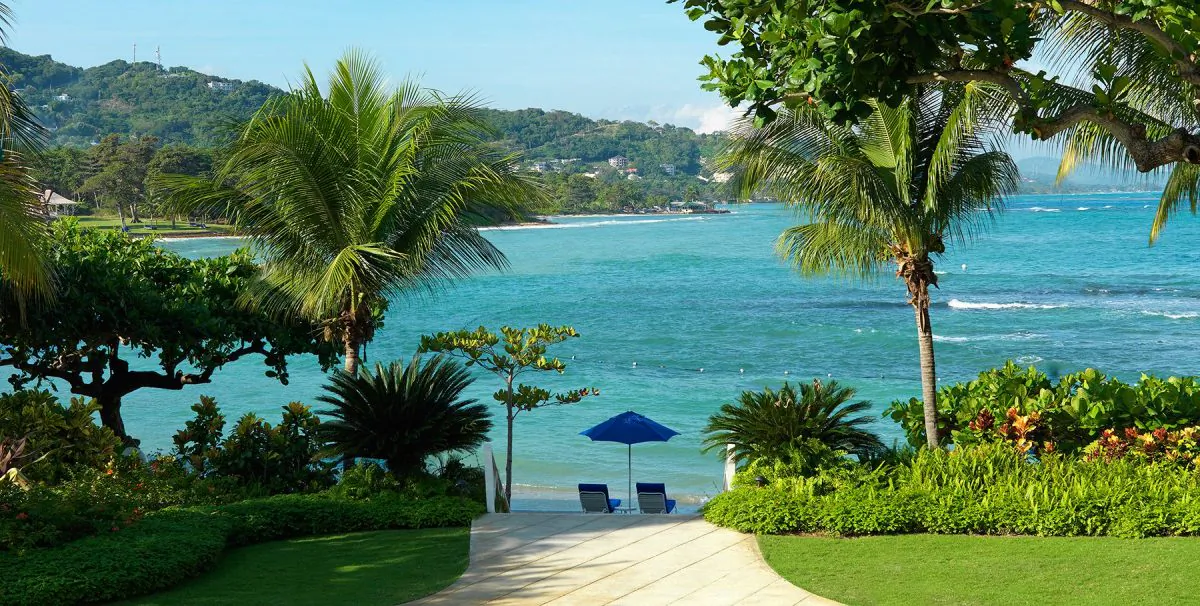 View from Round Hill Hotel and Villas in Montego Bay, home to popular beaches like Doctor’s Cave Beach and Walter Fletcher Beach. (Courtesy Round Hill Hotel and Villas)