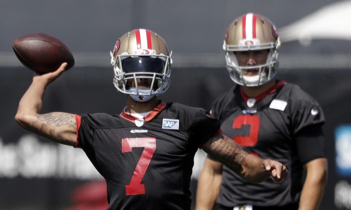 San Francisco 49ers quarterback Colin Kaepernick will get one more chance to impress coach Chip Kelly before the team announces whether he'll be the starter or not. (AP Photo/Marcio Jose Sanchez)