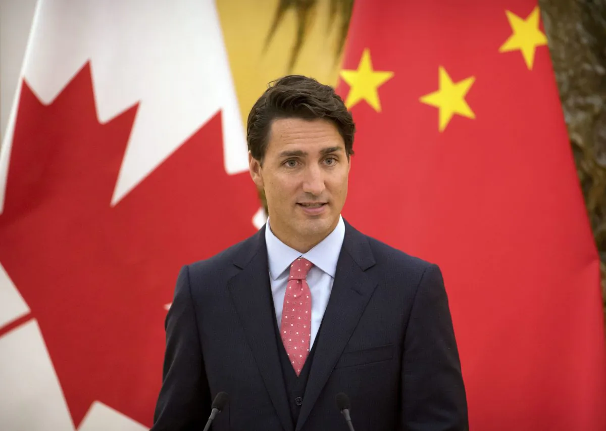 Prime Minister Justin Trudeau during a press conference at the Great Hall of the People in Beijing on Aug. 31, 2016. (AP Photo/Mark Schiefelbein)