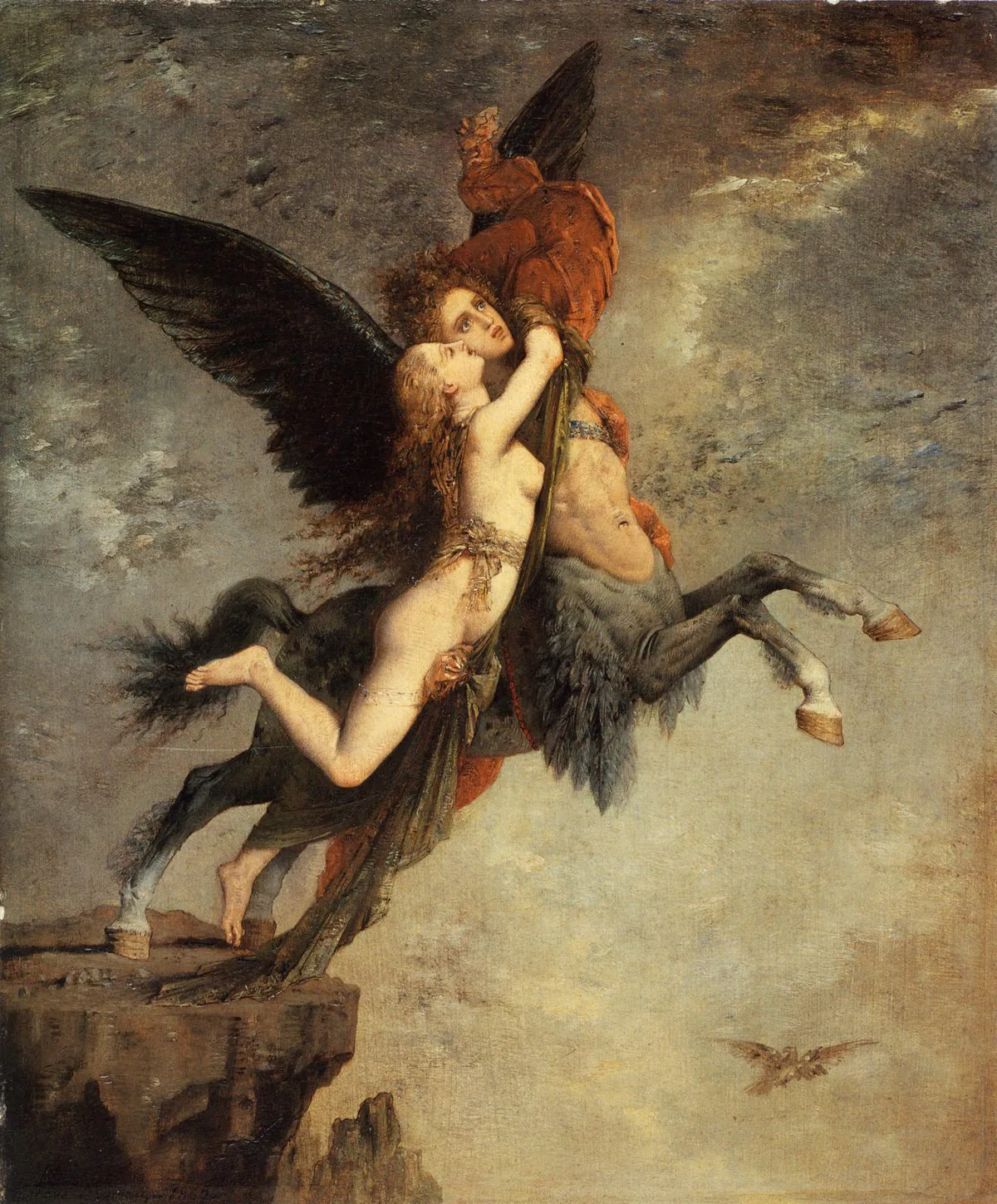 "The Chimera," 1867, by Gustave Moreau (French, 1826–1898). Oil on panel, 13 inches by 10 3/4 inches. (Fogg Art Museum)