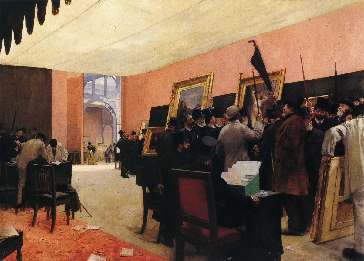 "The Jury for Painting, Salon des Artistes Français," 1885, by Henri Gervex (French, 1852–1929). Oil on canvas, 115 3/4 inches by 151 1/4 inches. (Musée d’Orsay)