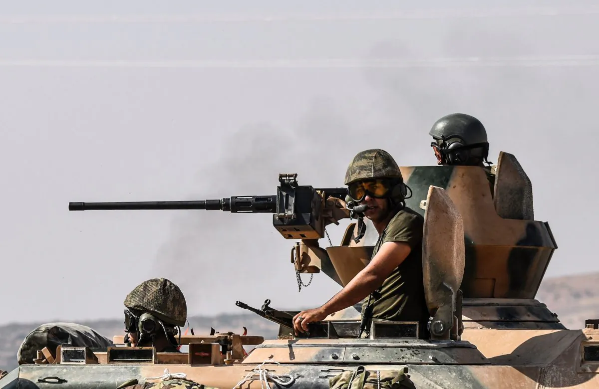 Turkish forces move into Syria as part of operations against Kurdish People's Defense Units and ISIS fighters on Aug. 26, 2016. Experts say that Turkey has walked a delicate balance in being able to carry out the intervention. (Bulent Kilic/AFP/Getty Images)