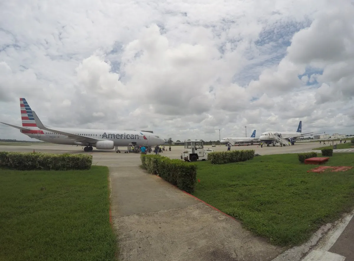 FILE - In this Friday, June 10, 2016, file photo, American Airlines and JetBlue Airways charter flights wait to depart from Havana's Jose Marti International Airport. The first commercial flight between the US and Cuba in more than half a century is scheduled to fly from Fort Lauderdale, Fla. to the central city of Santa Clara Wednesday, Aug. 31, re-establishing regular air service severed at the height of the Cold War. JetBlue 387 is set to take off at 9:45 a.m. EDT Wednesday for a 72-minute journey that will open a new era of U.S.-Cuba travel. (AP Photo/Scott Mayerowitz, File)