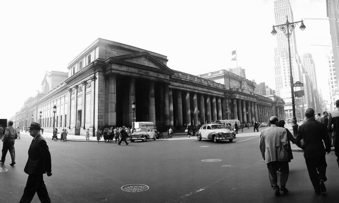 ** FILE ** The old Penn Station in New York is shown in this June 3, 1955 wide-angle file photo. I(AP Photo/John Lent, File)