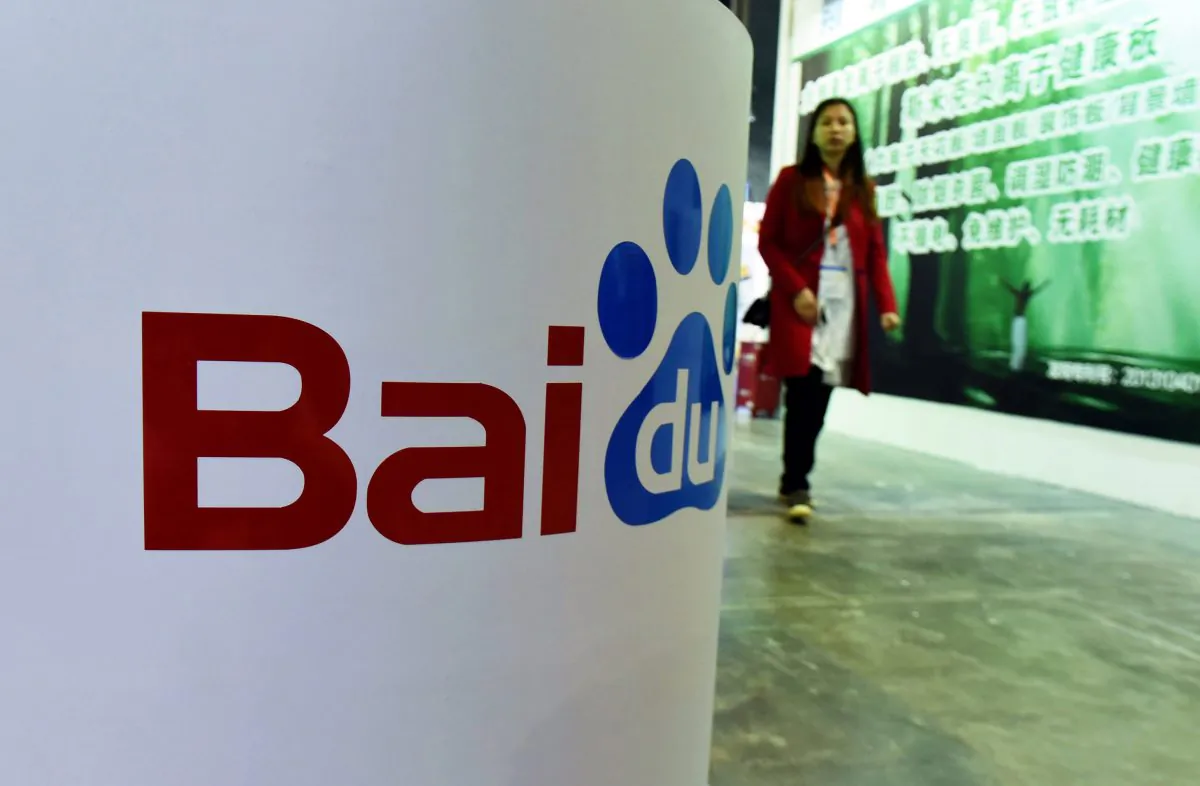 Baidu's booth is seen at the International Technology Fair in Shanghai on April 21.
(STR/AFP/Getty Images)