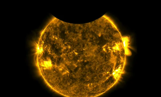 NASA Observatory Catches Rare Double Eclipse From Space (Video)