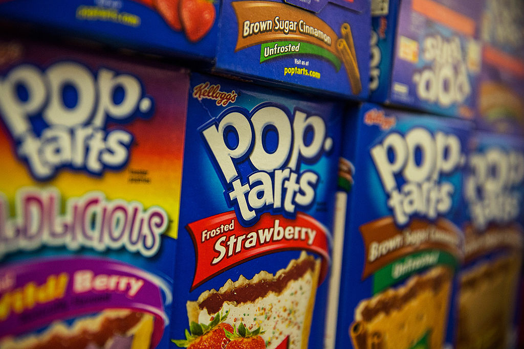 A file photo of boxes of Pop-Tarts for sale in New York City. In 2014, Kellogg, maker of Pop-Tarts, announced it would only buy palm oil, an ingredient in Pop-Tarts and in many other processed foods, from companies that don't destroy rainforests where palm trees are grown. (Andrew Burton/Getty Images)