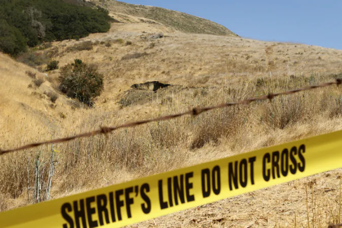 The San Luis Obispo County Sheriff's Department and the FBI have renewed a search for the remains of Kristin Smart at sites on the Cal Poly campus in San Luis Obispo, Calif., on Sept. 6, 2016. (Joe Johnston/The Tribune (of San Luis Obispo) via AP)