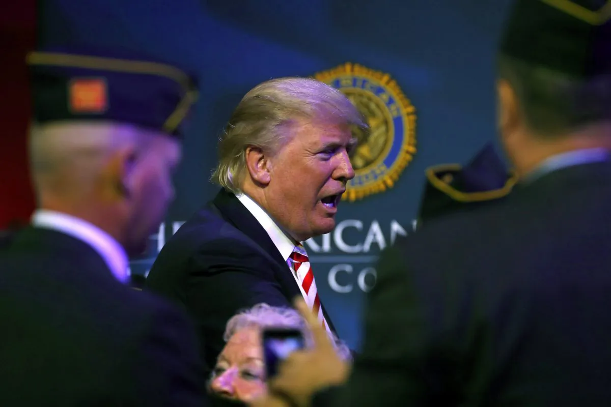 Republican presidential candidate Donald Trump at the American Legion Convention September 1, 2016 in Cincinnati, Ohio. (Aaron P. Bernstein/Getty Images)