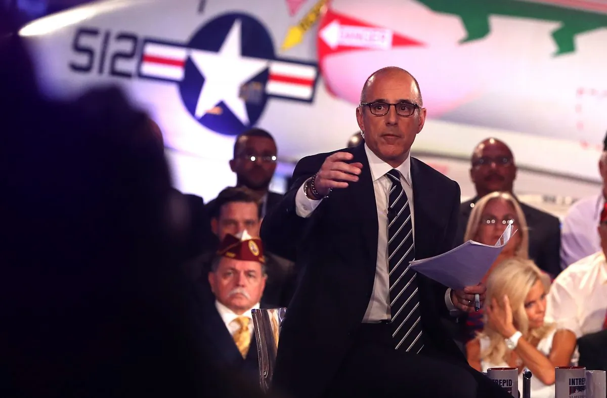NBC host Matt Lauer during the NBC News Commander-in-Chief Forum with presidential nominees Hillary Clinton and Donald trump, in New York City on Sept. 7, 2016. (Justin Sullivan/Getty Images)