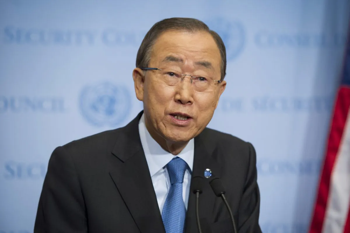 U.N. Secretary-General Ban Ki-moon speaks to reporters at the U.N. headquarters on Sept. 9, 2016. (Rick Bajornas/United Nations via AP)