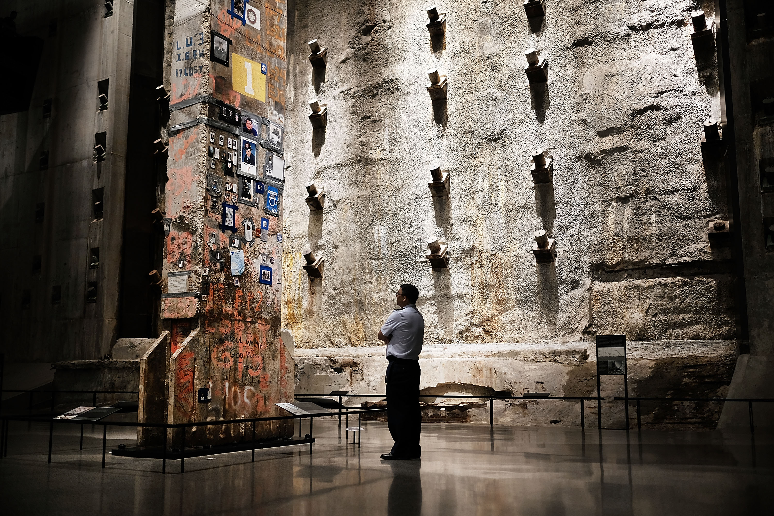 New York City Mayor, NYPD Commissioner Unveil New 9/11 Memorial Wall