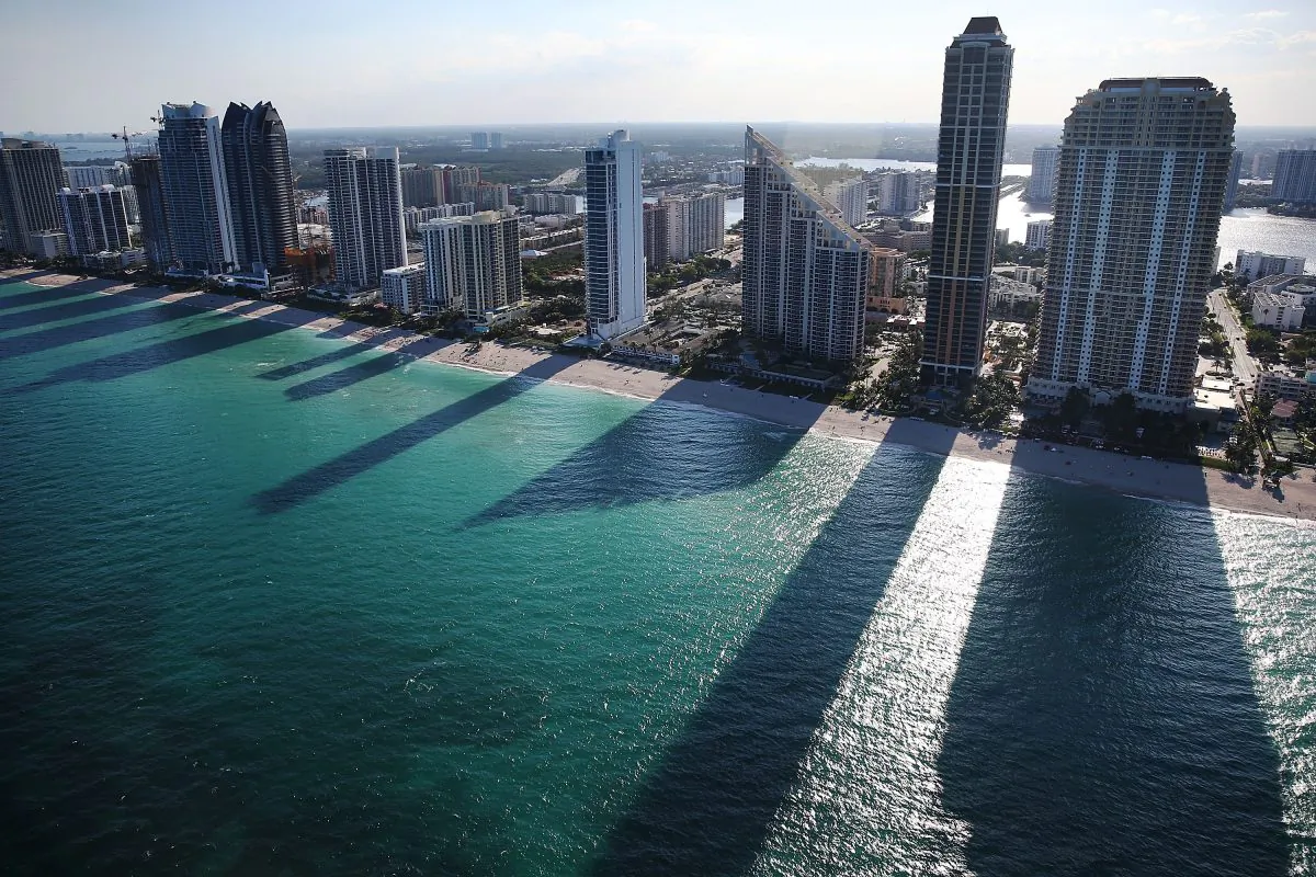 Condo buildings line the beach in Sunny Isle, Florida, on April 5, 2016. Florida is one of the top destinations of foreign real estate investments. (Joe Raedle/Getty Images)